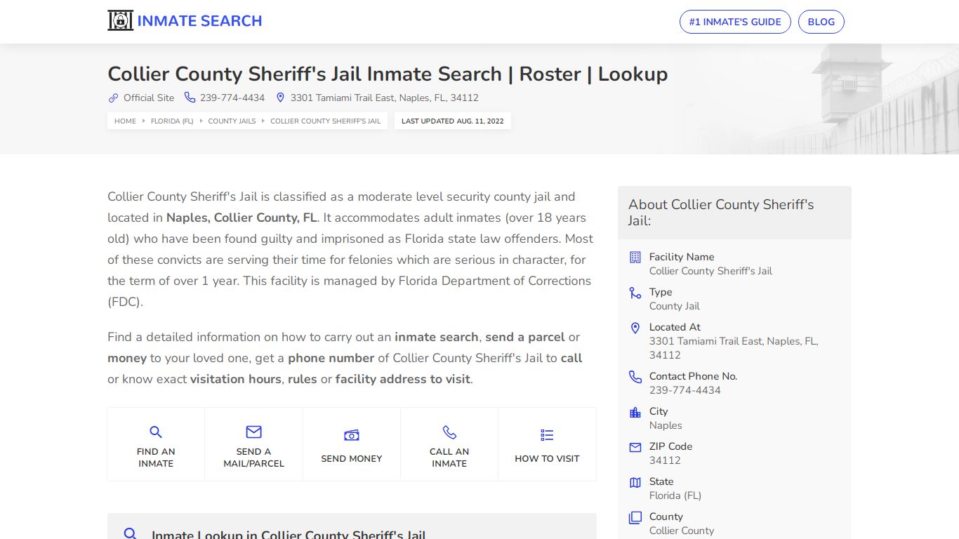 Collier County Sheriff's Jail Inmate Search | Roster | Lookup
